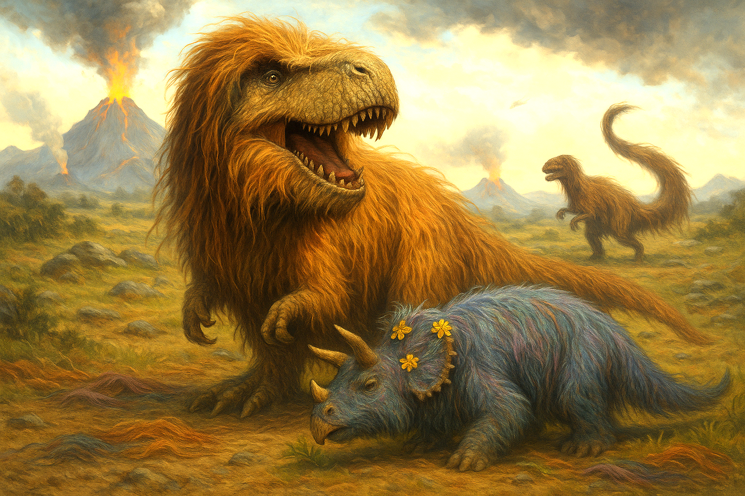 [Extinction des dinos] Théorie de la pilosité surabondante, de Mlle Lejeune, shampouineuse